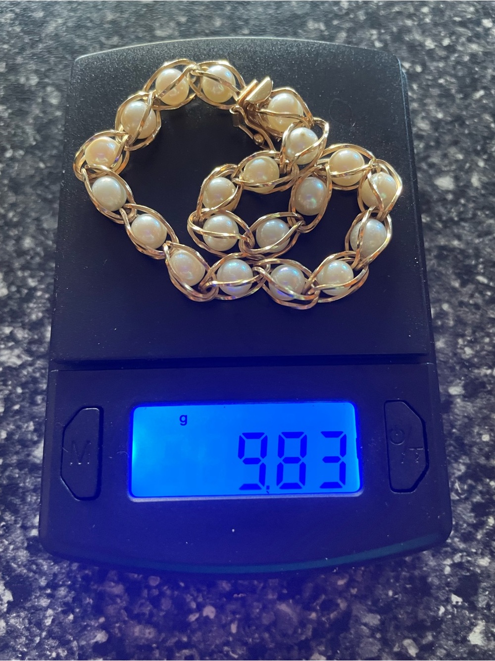 Estate 14k and cultured pearl bracelet - Picture 5 of 5